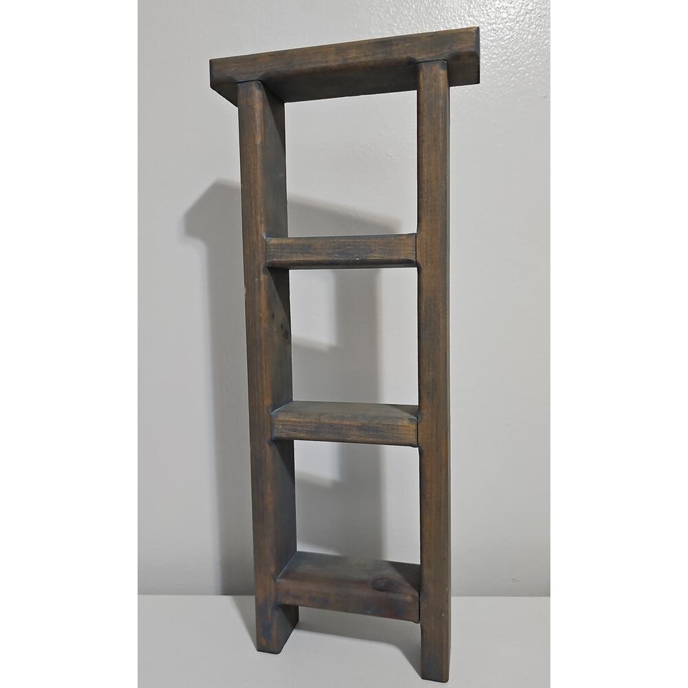 Wooden Trinket Ladder Display Shelf Farmhouse Country Cottagecore Wall Hanging - Picture 7 of 13